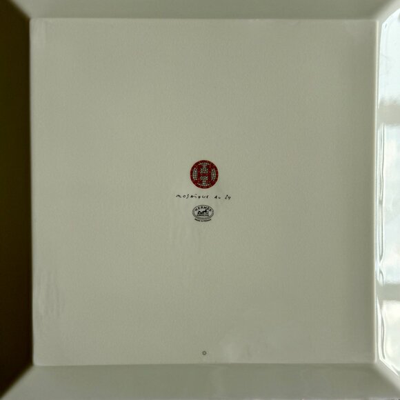 Hermès Mosaique au 24 Gold Square Plate 23cm | 9inch | Mint | Boxed | Gift-Ready - Picture 8 of 11